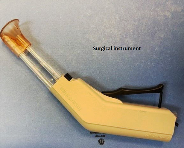 Surgical instrument with foreign object on tip